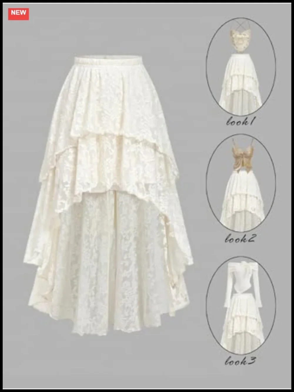 Ruffle Maxi Skirt High Waist Asymmetrical High-Low Y2K Fairy Festival Rave